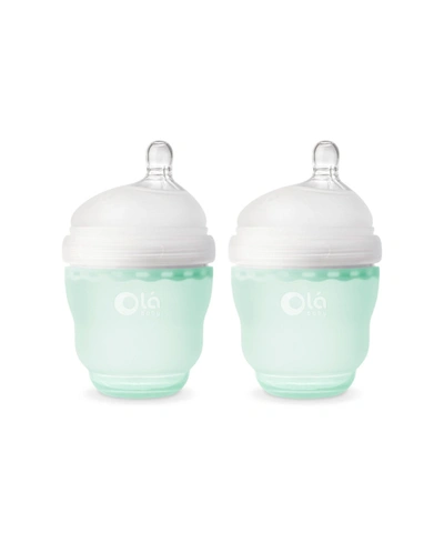 Shop Olababy Silicone Gentle Bottle 2 Pack, 4 Or 8 oz In Mint