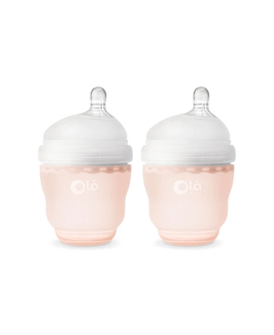 Shop Olababy Silicone Gentle Bottle 2 Pack, 4 Or 8 oz In Coral