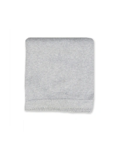 Shop 3 Stories Trading Baby Mode Signature Baby All Cotton Knit Blanket With Soft Border In Gray