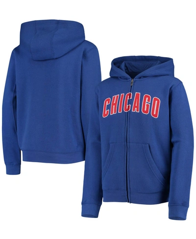 Outerstuff Youth Royal Chicago Cubs Team Wordmark Full-zip Hoodie In Royal