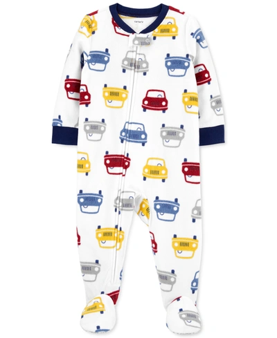 Shop Carter's Toddler Boys 1-piece Car Fleece Footie Pajamas In B Cars Pc Fleece