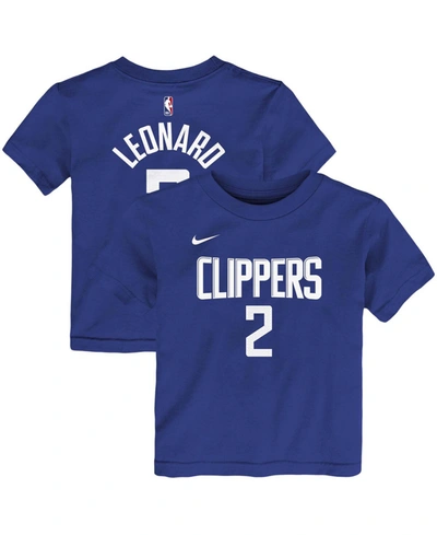 Nike Toddler Girls And Boys Kawhi Leonard Blue La Clippers Logo Name Number T-shirt In Blue