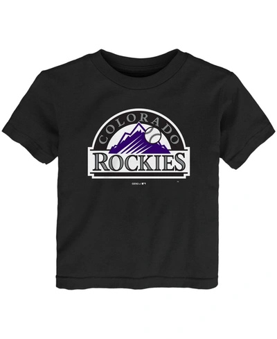 Shop Outerstuff Toddler Boys And Girls Black Colorado Rockies Primary Team Logo T-shirt
