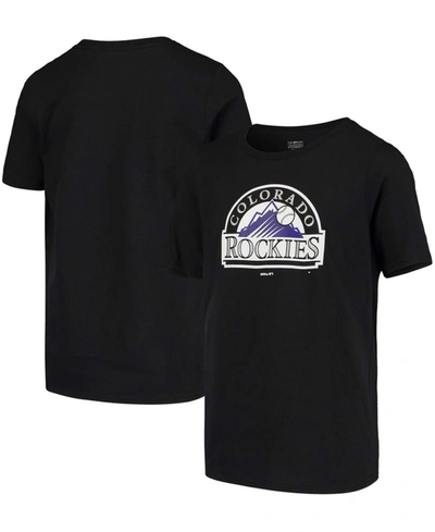 Shop Outerstuff Youth Big Boys Black Colorado Rockies Primary Team Logo T-shirt