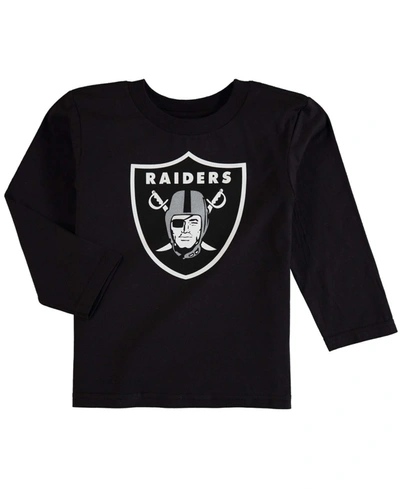 Shop Outerstuff Preschool Boys And Girls Black Las Vegas Raiders Team Logo Long Sleeve T-shirt