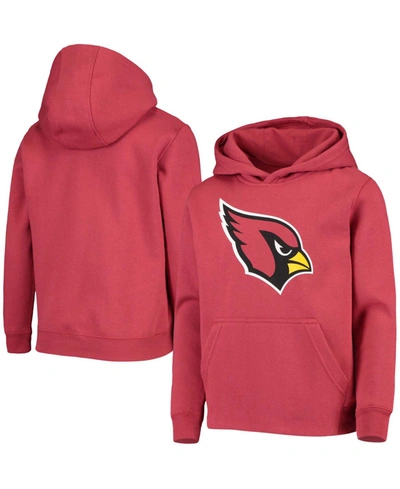 Shop Outerstuff Big Boys Cardinal Arizona Cardinals Primary Team Logo Pullover Hoodie In Burgundy