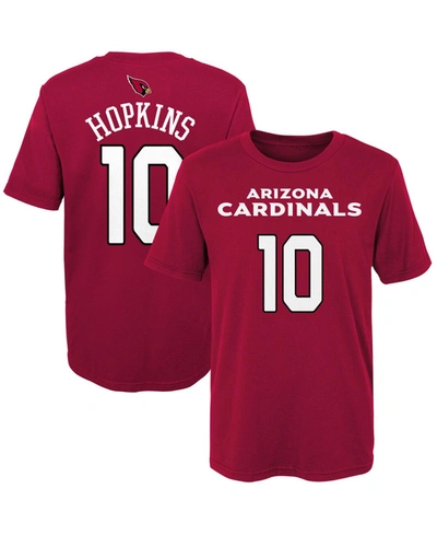 Shop Outerstuff Big Boys Deandre Hopkins Cardinal Arizona Cardinals Mainliner Player Name And Number T-shirt In Burgundy