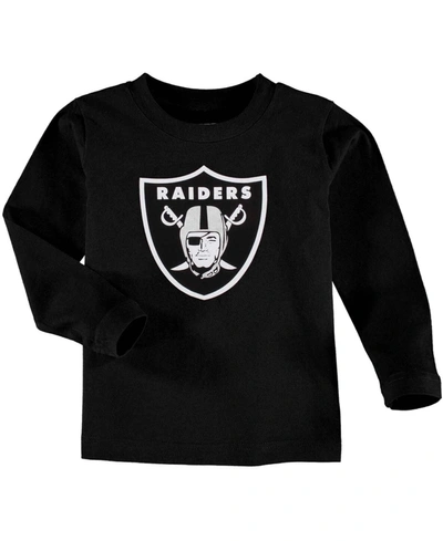 Shop Outerstuff Toddler Boys And Girls Black Las Vegas Raiders Team Logo Long Sleeve T-shirt