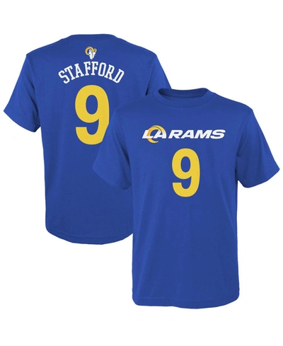 Shop Outerstuff Big Boys Matthew Stafford Royal Los Angeles Rams Mainliner Name And Number T-shirt In Royal Blue