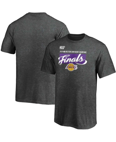 Shop Fanatics Big Boys And Girls Heathered Charcoal Los Angeles Lakers 2020 Western Conference Champions Locker Ro