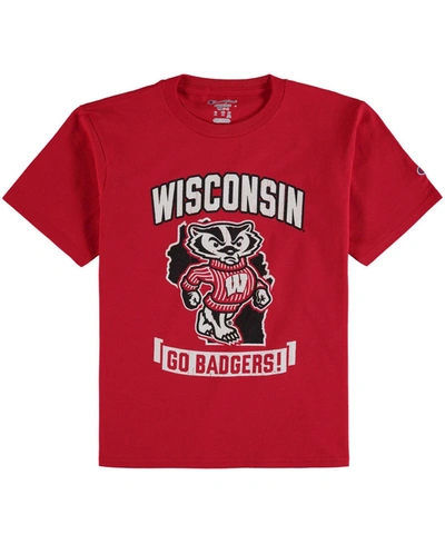Shop Champion Big Boys Red Wisconsin Badgers Strong Mascot T-shirt