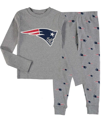 Shop Outerstuff Little Boys Heathered Gray New England Patriots Long Sleeve T-shirt Pants Sleep Set