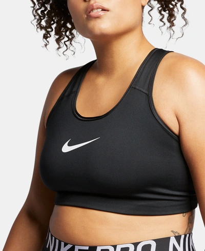Shop Nike Plus Size Dri-fit Medium-support Sports Bra In Lime Ice/black
