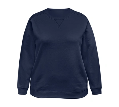 Shop Karen Scott Plus Size Crewneck Sweatshirt, Created For Macy's In Intrepid Blue