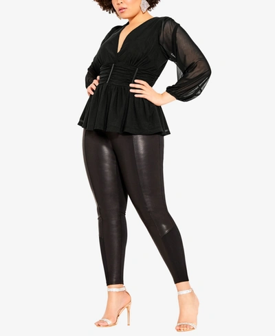 Shop City Chic Women's Trendy Plus Size Rapture Top In Black