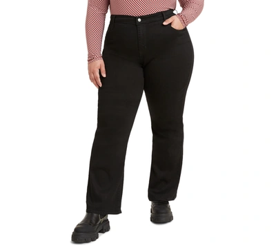 Shop Levi's Trendy Plus Size 725 High-rise Bootcut Jeans In Soft Black