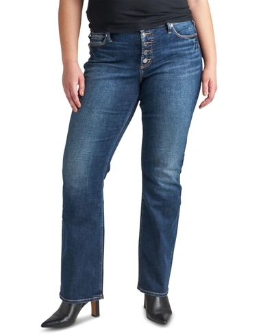 Shop Silver Jeans Co. Plus Size Suki Slim Bootcut Jeans In Indigo