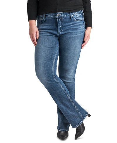 Shop Silver Jeans Co. Plus Size Elyse Slim Bootcut Jeans In Indigo