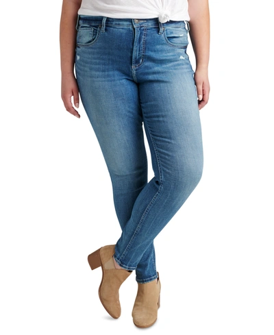 Shop Silver Jeans Co. Plus Size Avery High-rise Skinny-leg Jeans In Indigo