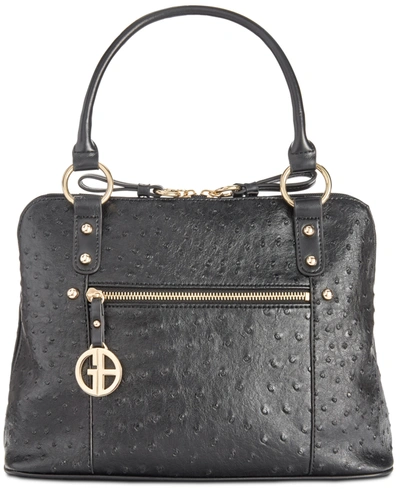 Shop Giani Bernini Ostrich-embossed Dome Satchel, Created For Macy's In Black