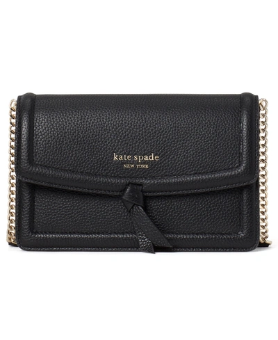 Shop Kate Spade New York Knott Flap Leather Crossbody In Black