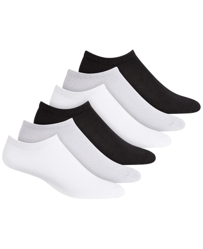 Shop Hue 6 Pack Super-soft Liner Socks In Black/gray/white