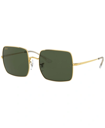 Shop Ray Ban Ray-ban Women's Square Sunglasses, Rb1971 54 In Legend Gold/g- Green