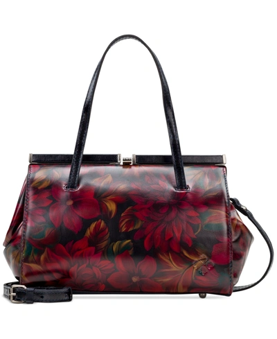 Shop Patricia Nash Camelino Frame Leather Satchel In Rustic Mums