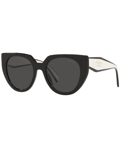 Shop Prada Women's Low Bridge Fit Sunglasses, Pr 14wsf In Black