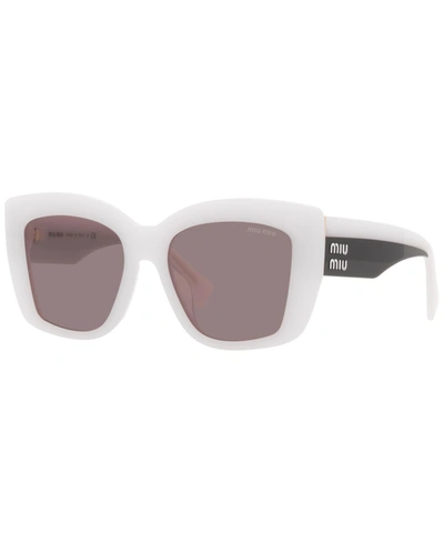 Shop Miu Miu Women's Sunglasses, Mu 04ws 53 In White Opal