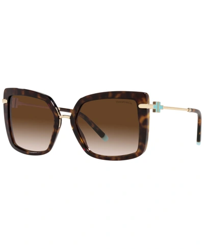 Shop Tiffany & Co Women's Sunglasses, Tf4185 54 In Tortoise