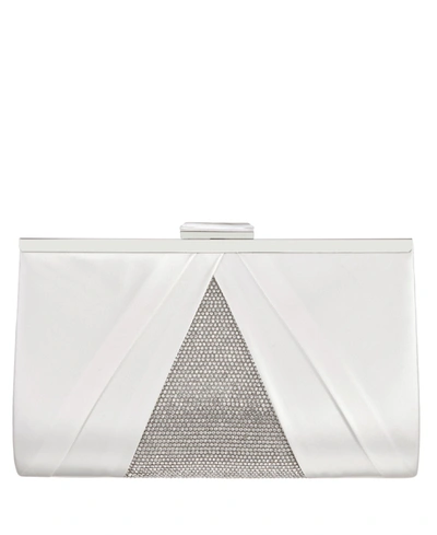 Shop Nina Women's Pleated Stain Crystal Frame Clutch In White