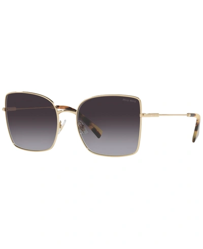Shop Miu Miu Women's Sunglasses, Mu 51ws In Pale Gold-tone