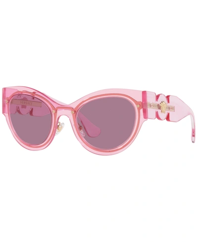 Shop Versace Women's Sunglasses, Ve2234 53 In Transparent Pink