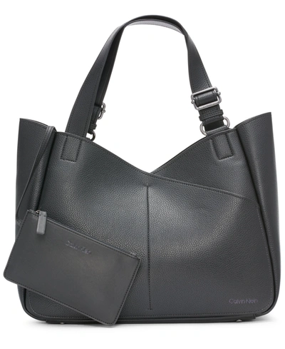 Shop Calvin Klein Zoe Tote With Pouch In Black