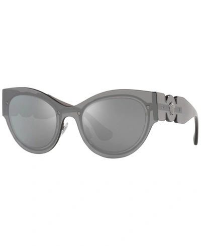 Shop Versace Women's Sunglasses, Ve2234 In Transparent Gray Mirror Silver-tone