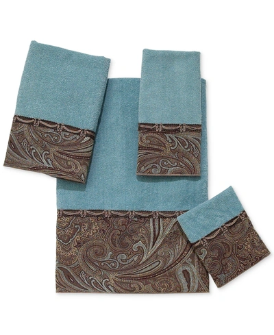 Shop Avanti Bradford Paisley Swirls Cotton Bath Towel, 27" X 50" In Mineral