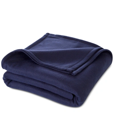 Shop Martex Supersoft Fleece King Blanket In Navy