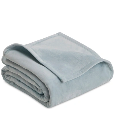 Shop Vellux Plush Knit Twin Blanket Bedding In Gray Mist