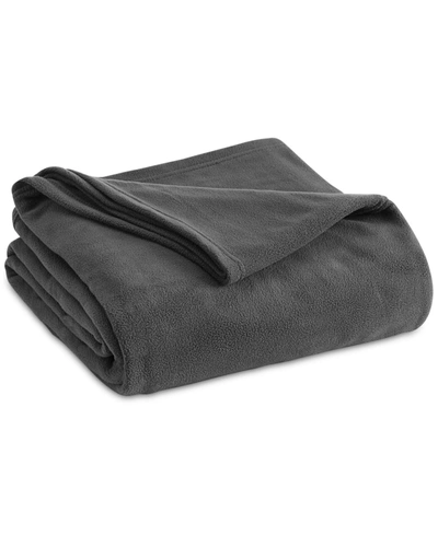 Shop Vellux Brushed Microfleece Twin Blanket In Tornado Grey