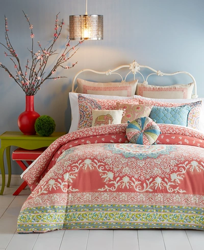 Shop Jessica Simpson Amrita Medallion 2-pc Comforter Set, Twin/twin Extra Long In Coral