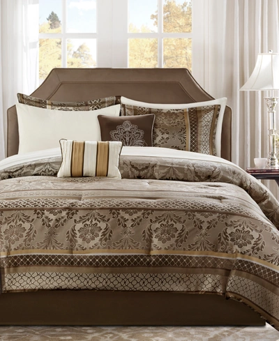 Shop Addison Park Bellagio California King 9-pc. Comforter Set, Created For Macy's In Brown