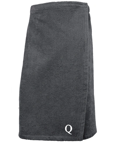 Shop Linum Home 100% Turkish Cotton Terry Personalized Women's Bath Wrap In Gray