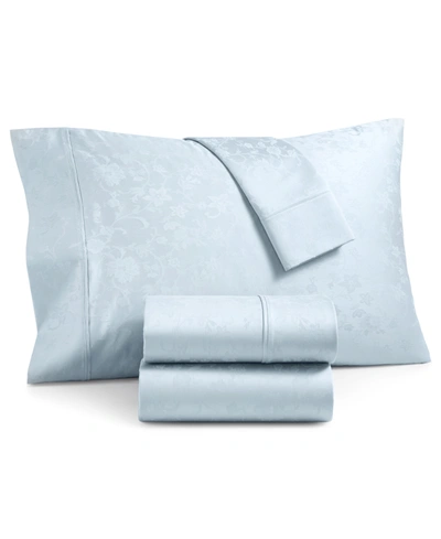 Shop Aq Textiles Bergen House Floral Vine Extra Deep Pocket 100% Certified Egyptian Cotton 1000 Thread Count 4 Pc. Sh In Blue