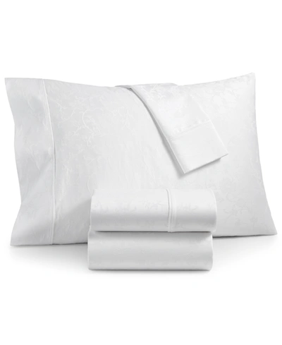 Shop Aq Textiles Bergen House Floral Vine Extra Deep Pocket 100% Certified Egyptian Cotton 1000 Thread Count 4 Pc. Sh In White