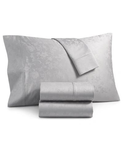 Shop Aq Textiles Bergen House Floral Vine 100% Certified Egyptian Cotton 1000 Thread Count 4 Pc. Sheet Set, King In Dove