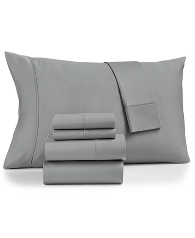 Shop Fairfield Square Collection Brookline Extra Deep Pocket 1400 Thread Count 6 Pc. Sheet Set, California King, Created For Macy's In Grey