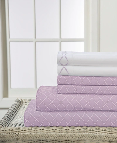 Shop Elite Home 6-pc Revina King Sheet Set Bedding In Orchid