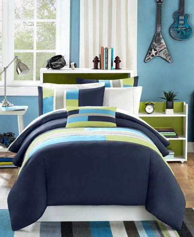 Shop Mi Zone Closeout!  Pipeline Reversible 3-pc. Duvet Cover Set, Twin/twin Xl In Navy