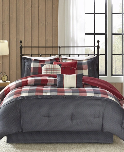 Shop Madison Park Ridge Herringbone 7-pc. Comforter Set, California King In Red